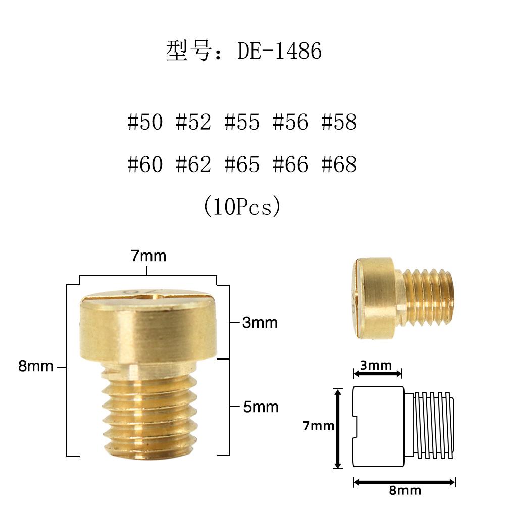 

Alconstar- 10/12pcs 5MM Thread For DELLORTO SHA Carburetor Main/Idle Jet PHBG AD/DS Racing Main Injector Nozzle Pilot Jet C-02