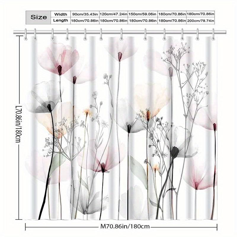 Various Pattern Shower Curtain With Hooks Easy Install Waterproof Washable For Home Hotel Bathroom Decor