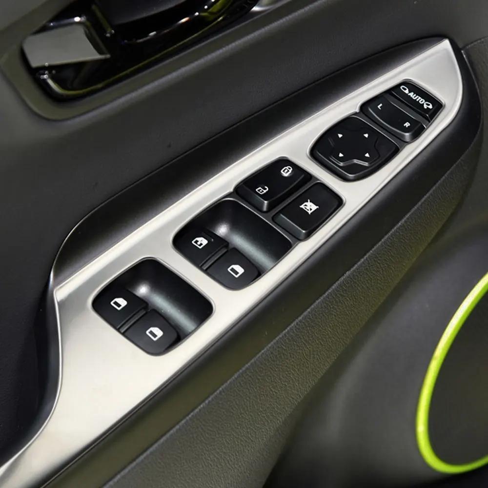For Hyundai Encino Kona Kauai 2017 - 2025 LHD Window Lift Button Panel Cover Door Armrest Sticker 4Pcs Decoration Accessories