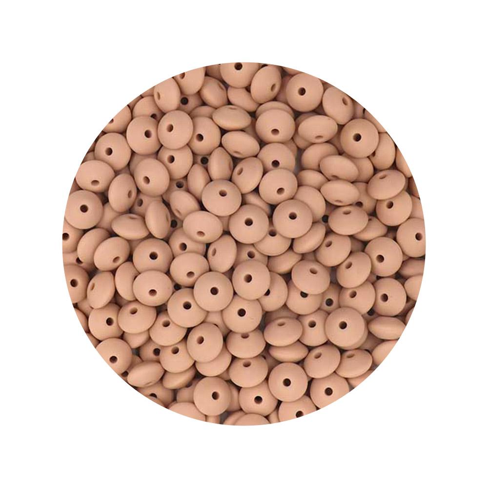 100Pcs 12mm Silicone Lentil Beads Round Spacer Beads Silicone Abacus Bead DIY Bracelet Necklace Handmade Jewelry Accessories