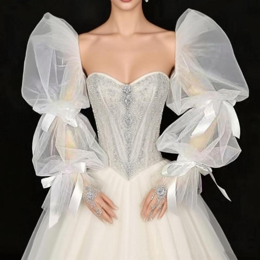 Ruffled Bubble Sleeves Fairy Sleeves Party Sleeves Elegant Bridal Evening Sleeves  Photo Props