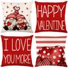 Love Valentine's Day Printed Pillow Cover Polyester Home Living Room Cushion Cover Bedroom Bedside Couple Cushion Cover