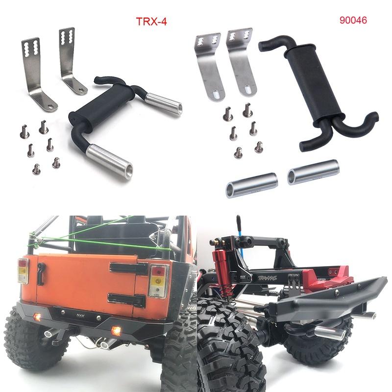 Durable Stainless Steel Exhaust Pipe For 1/10 Scale Rc Crawler Trx-4 Ax90046 Truck