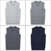 Gilet di lana da uomo autunnale, gilet casual largo lavorato a maglia da uomo, maglione con scollo a V