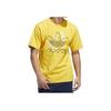 Adidas Originals Kleeblatt Kunst Logo Print T-Shirt Herren Tops Gelb DV3280