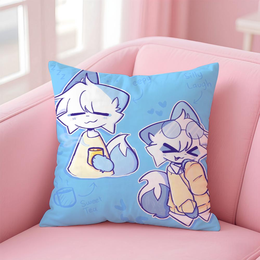Cartoon F-Furry F-fandom Cushion Cover Comfortable Reversible Pillow Cover Ideal for Car Sofa Bedroom & Beyond