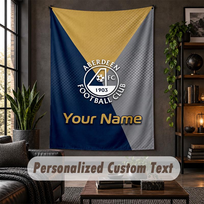 Wall Tapestry Aberdeen FC Print Custom Name Text Wall Hanging Home Decor