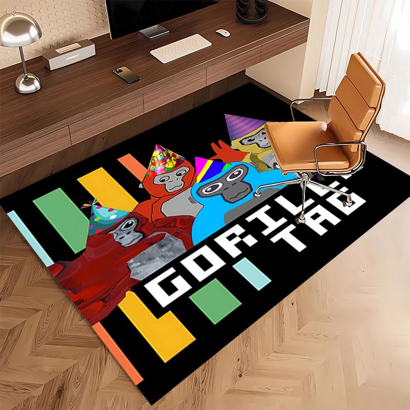 1pc Gorilla Tag Print Area Rug - Soft, Washable Non-Slip Indoor Mat, Living Room, Home Office Decorative Rug,Office Decorative
