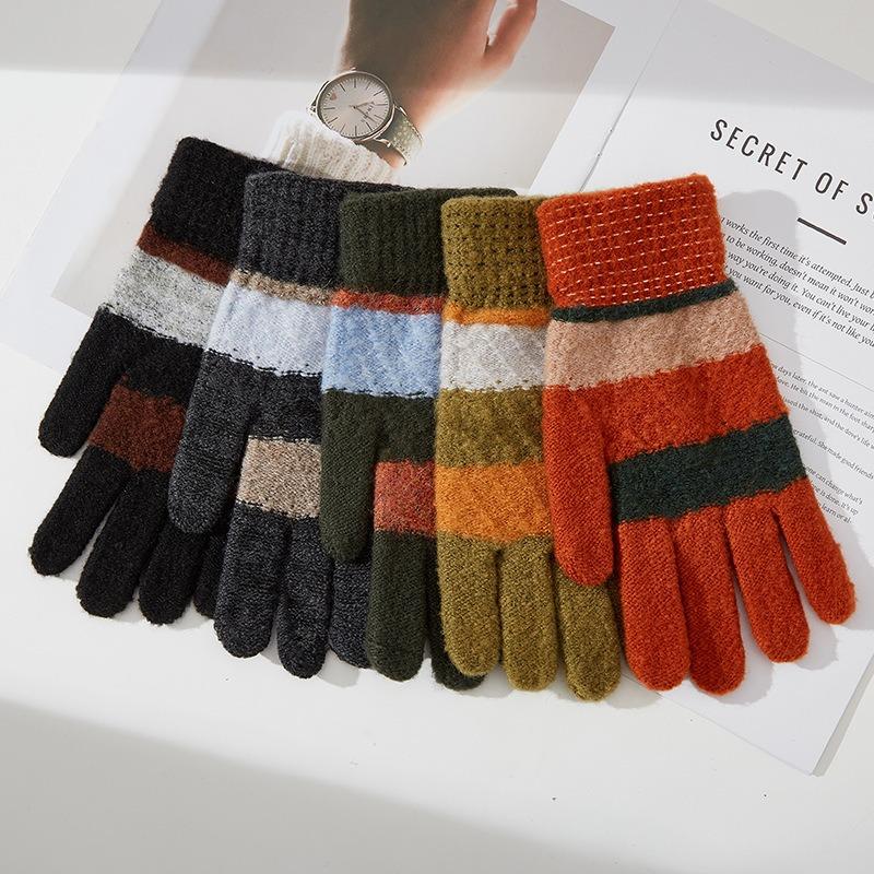 

Мужские теплые вязаные перчатки от уколов шерсть новые холодная погода катание на велосипеде магазин два юаня товары общего назначения магазин три юаня прилавок поставка One size