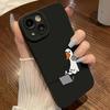 Fun Work Duck Print Angel Eyes Phone Anti-Drop Protective Case, Suitable for iPhone 17, 16, 15, Plus, Pro, Max Series Phones—Can Be Used As a Gift