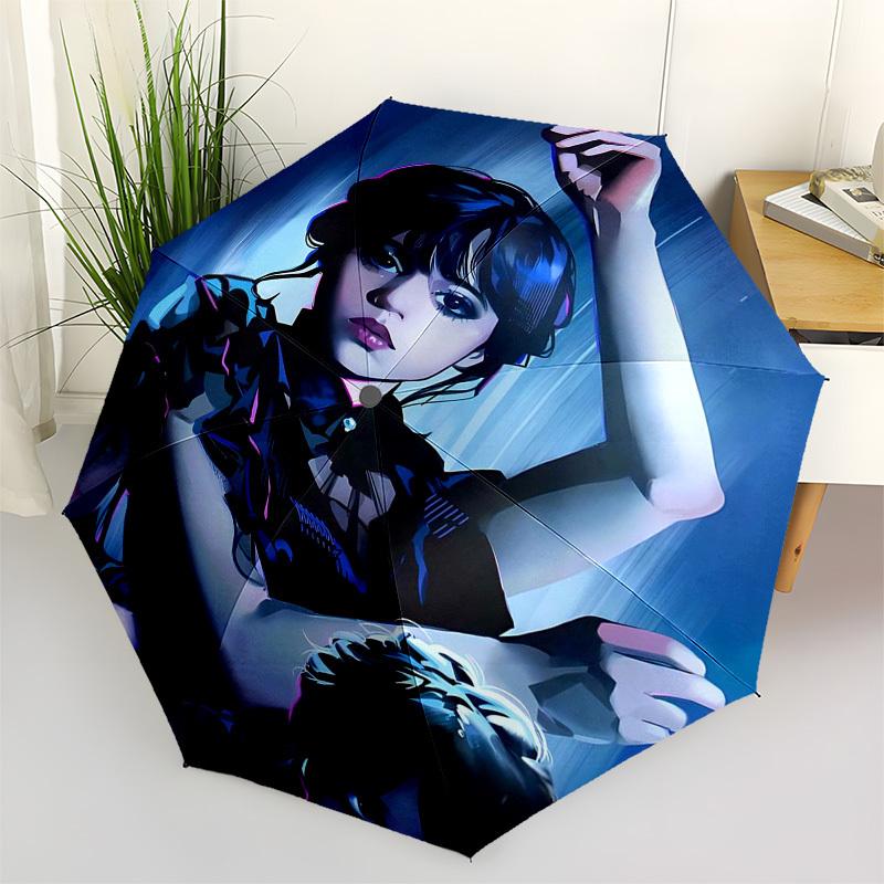 

Dark Girl Themed Automatic Opening and Closing Umbrella, Compact Travel Umbrella, Lightweight and Portable, Suitable for Beach Commuting Bus
