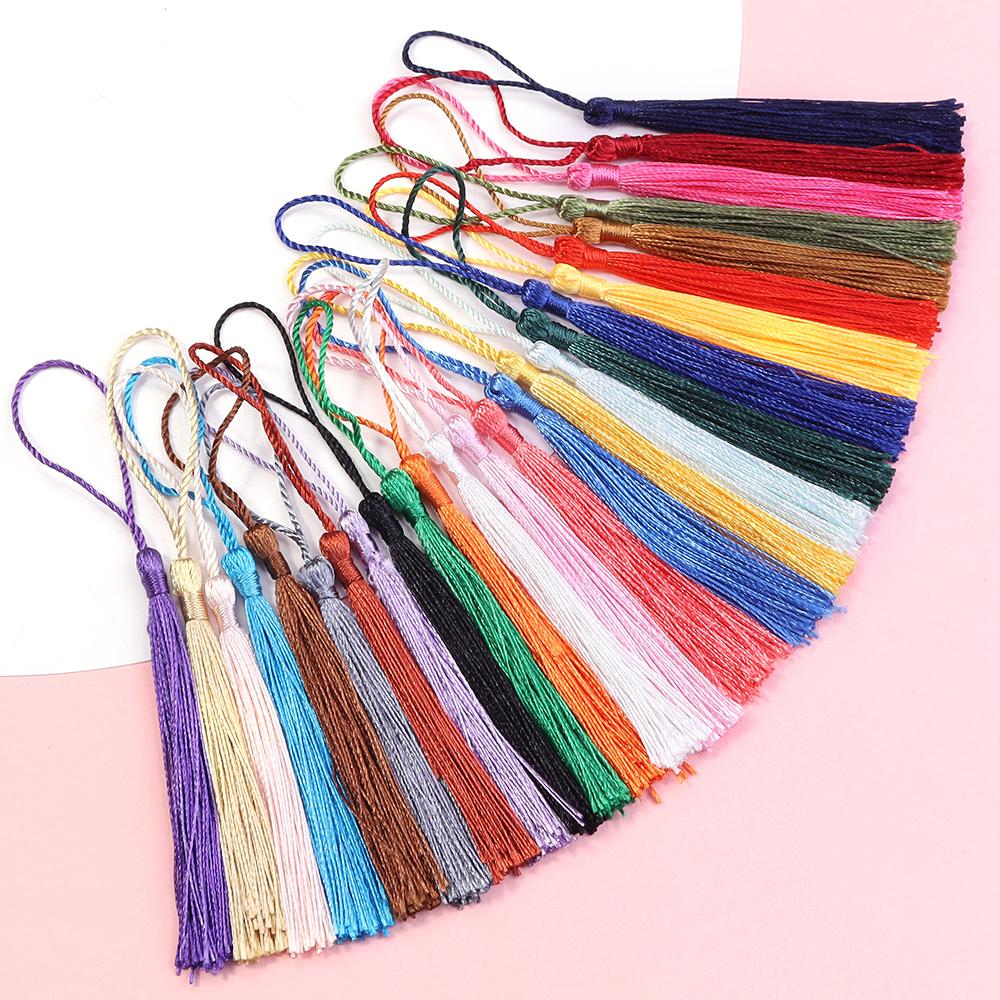 30-100pcs/lot Colorful Polyester Silk Tassel Fringe Cotton Tassels Trim For Sewing Curtains Accessories DIY Bookmark Decoration