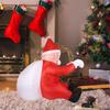 6.56ft Christmas Inflatable Santa Photo Props Decorations Giant Creative Yard Decoration for Party Backyard Roof Indoor