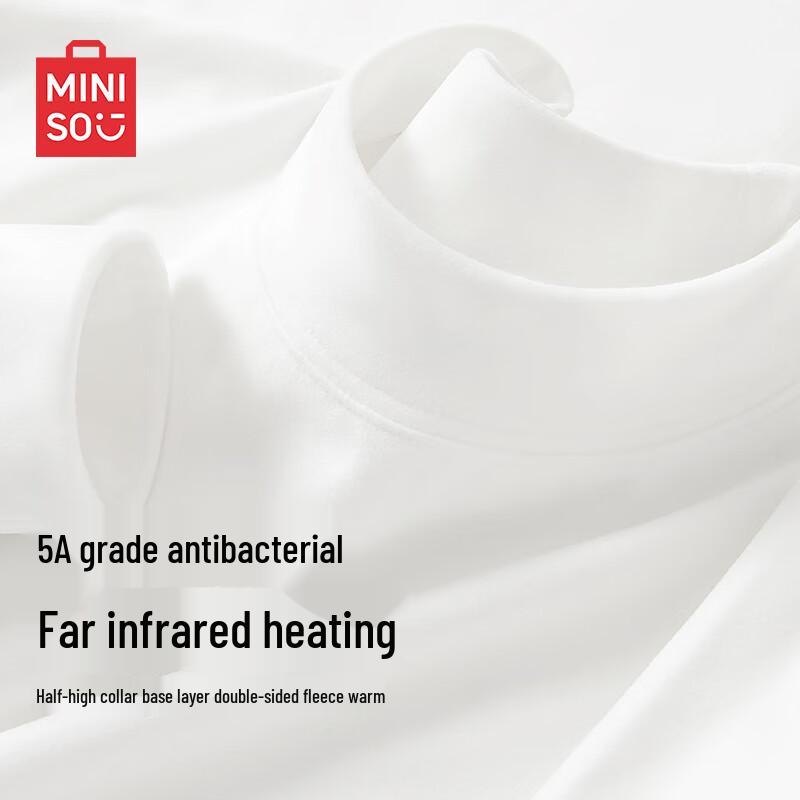 MINISO Men s Fleece-Lined Half-High Collar Thermal T-Shirt L