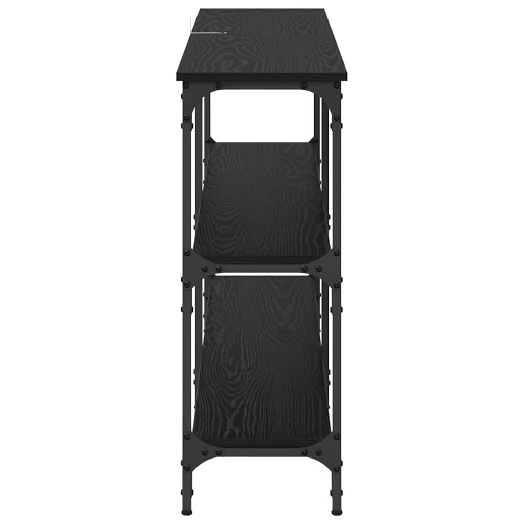 Console Table Black Oak Effect 150 X 29 X 75 Cm