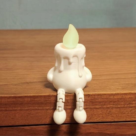 Yousheng 3D Printed Halloween Candle Figurine, Glow-in-the-Dark Spooky Decor with Movable Joints, Creative Desktop Decoration Multiple Colors, Gift