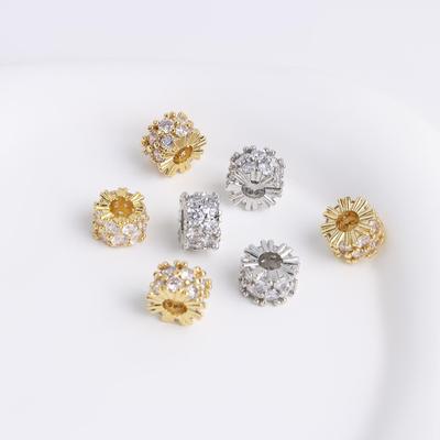 Gold-Plated Zircon Spacer Beads for DIY Bracelets, Necklaces, and Wristbands