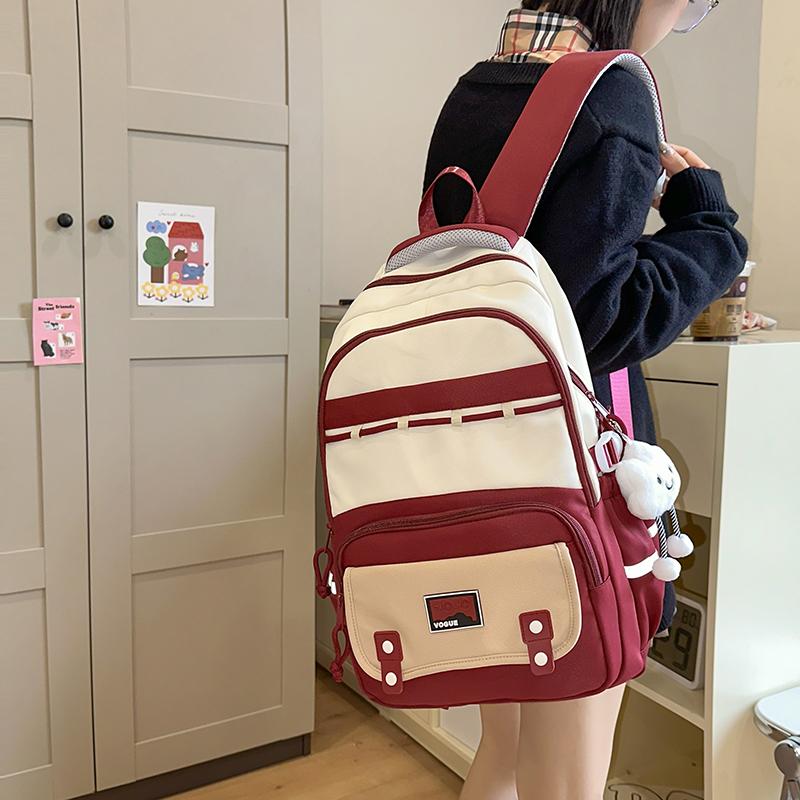 Colorblock Studenten Schultasche Damen Reise Rucksack