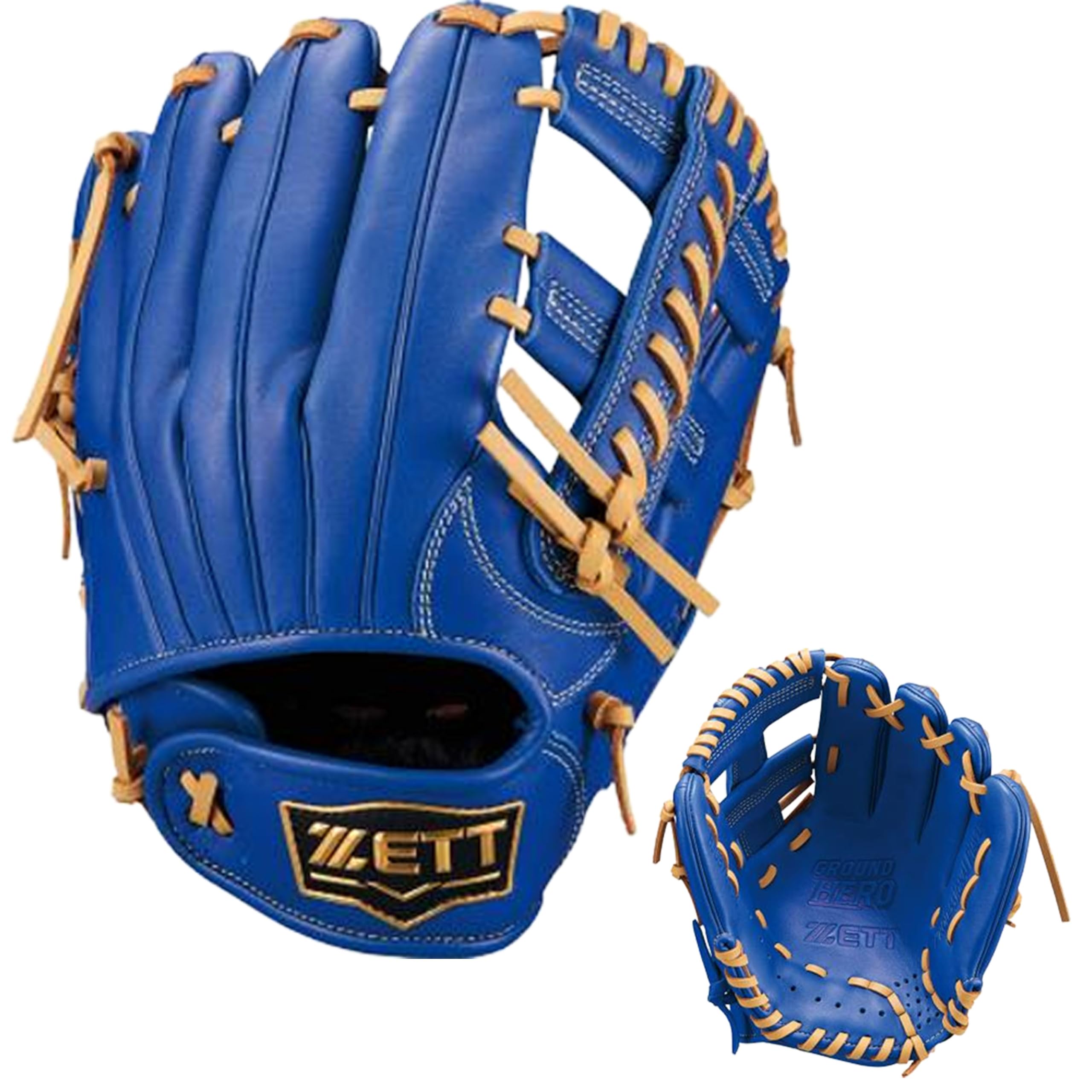 

ZETT Youth Soft Baseball Glove Grand Hero Use R Brown M BJGB76535F (Glove) All-Round Blue/P (2532) Size