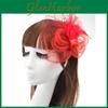 Vintage Feather Flower Bridal Headpiece With Veil And Mesh For Women