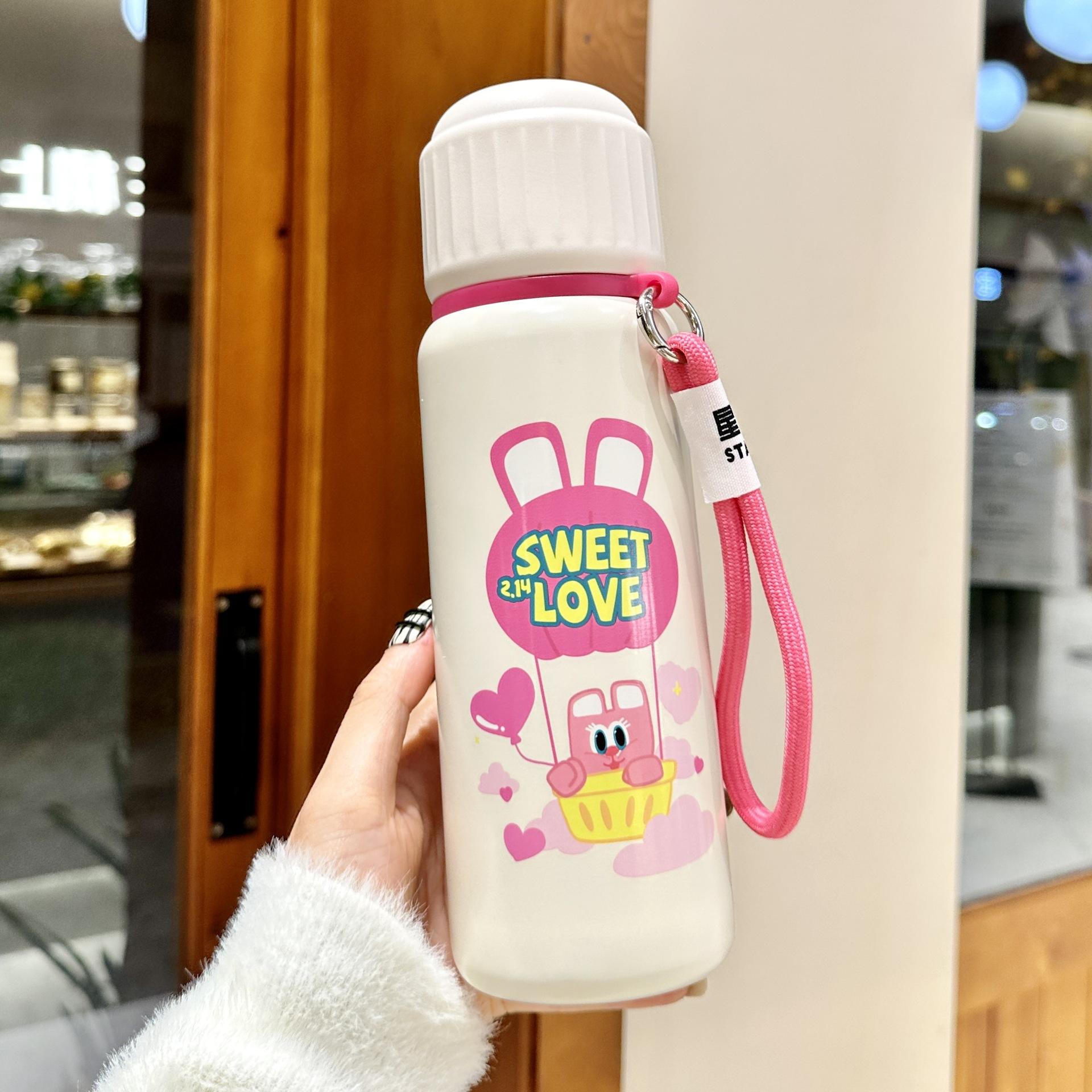 Новая термокружка для детей с трубочкой, высококачественная кружка для воды, студенческая кружка из нержавеющей стали, портативная школьная кружка, прекрасная, специальная 500ml