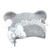 Warm Blue Bear Hat with Ear Furry Caps Cartoon Ear Hat Solid Color Wing Winter Plush Hat for Casual Wear