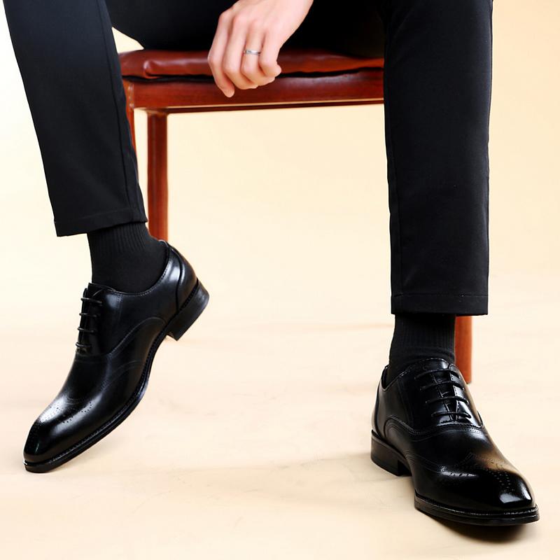2024 New Brand Men Casual Shoes Vintage Lace-Up Men's Business Footwear Men's Club Shoes Leather Fashion Oxfords Shoes Men