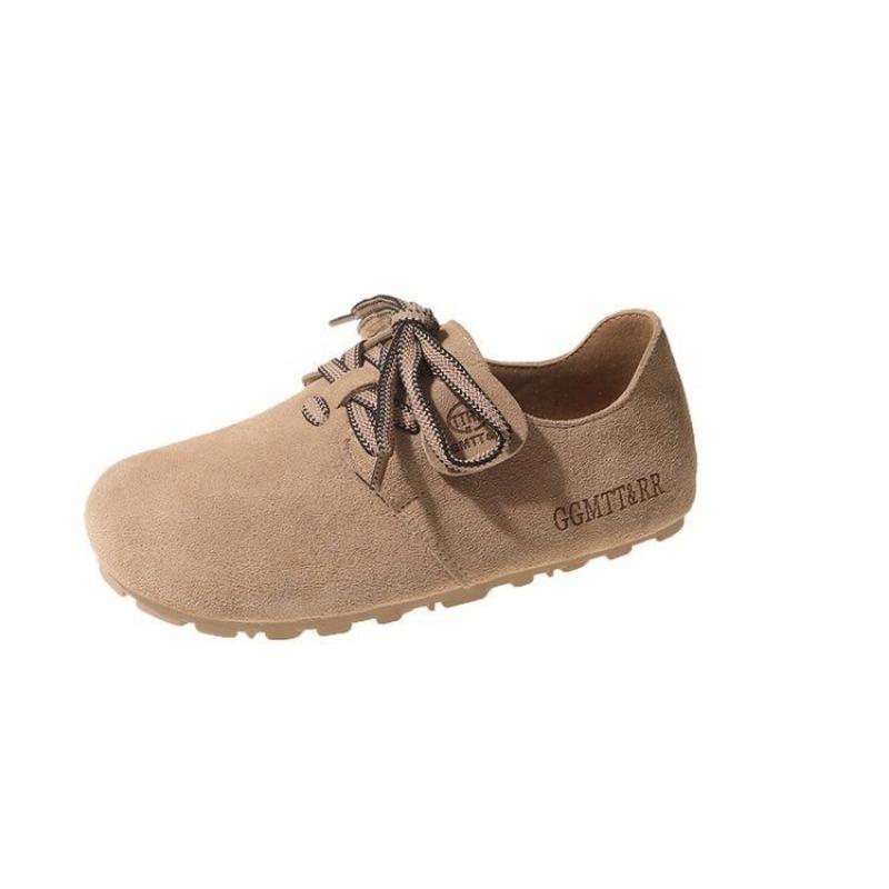 Women's Shoes 41-43 Wide Fat Feet Toast Shoes Autumn New Puff Shoes Retro All-inclusive Soft-soled Single Shoes