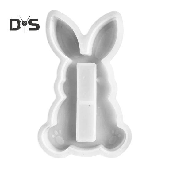 

Силиконовая форма для пасхального кролика для самостоятельного изготовления свечей, литье из смолы, легко снимаемая форма для полимерной глины, гибкая форма для свечей в виде кролика F