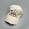 American Retro Letter Sticker Embroidered Baseball Cap Men'S And Women'S Sunshade Hole Wind Retro Cap