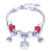 Pulseira em Forma de Coração Liga Design de Elefante Furo Grande Contas de Vidro Transparentes Joia Presente para Mulheres