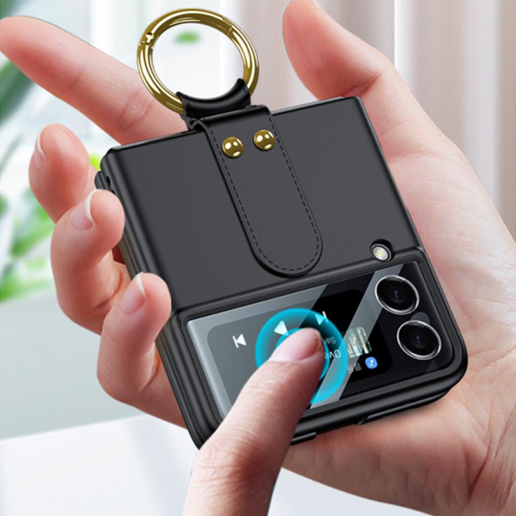 Fashion Lens Glass +Ring Case For Samsung Galaxy Z Flip 3 5g Cover Anti -Knock Luxury Cases For Flip3