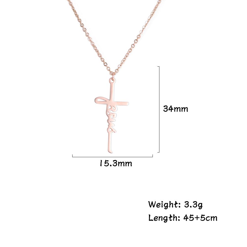 Cazador Stainless Steel Jesus Cross Pendant Necklace for Women Faith Hope Strength Choker Necklace Jewelry Gifts 2026 Wholesale