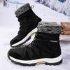 Winter fashion high-top hiking shoes for men and women outdoor thickened non-slip snow boots velvet warm breathable cotton shoes