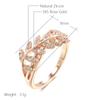 Shiny Natural Zircon Leaf Ring For Women Trendy  Rose Gold Color Vintage Wedding Jewelry Daily Party Accessories