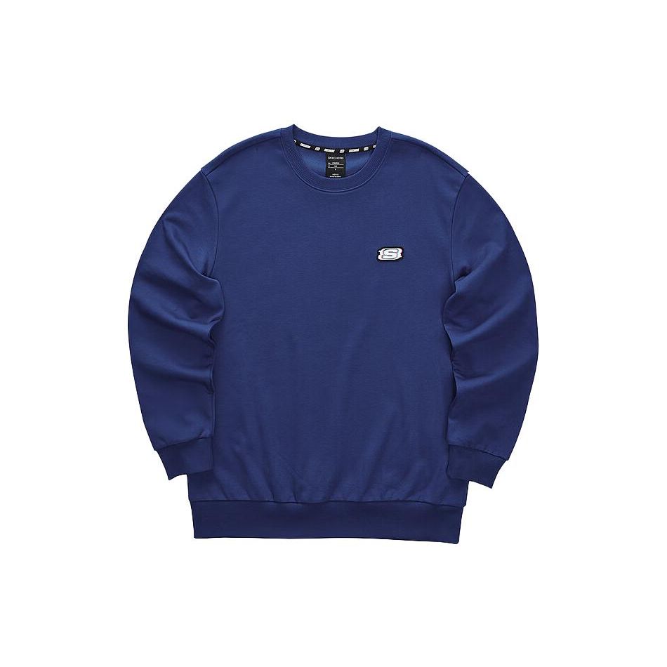 Skechers Solid Knit Crew Neck Sweatshirt Men tops Navy-Blue L423M076-00DU XXL