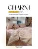 French-Inspired Floral Cotton Puff Lace Trim Bedding Set, 4-Piece Sheet and 3-Piece Duvet Cover