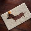 Linda Alfombra de Habitación de Cachorro con Borlas Dibujo Animado Perro Dachshund Alfombra Felpudo de Baño Felpudo de Baño Felpudo de Puerta Decoración Estética para el Hogar Habitación de Niños