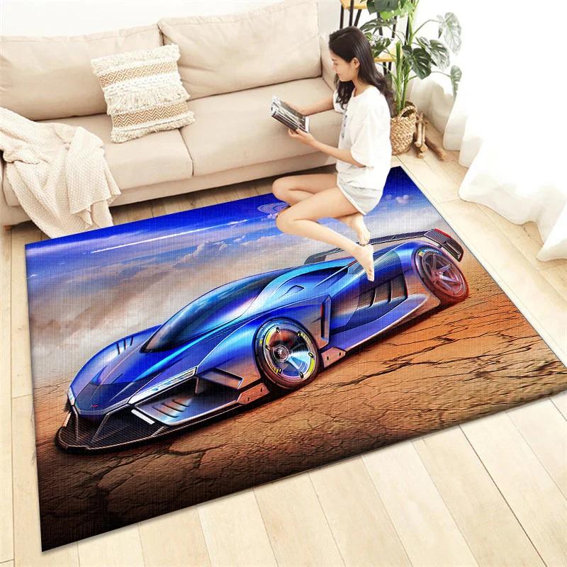 HD Racing Printed Carpet Anti Slip Living Room Rug, Sofa Mat & Chair Cushion Picnic Camping Lounge Mat for Home Decor