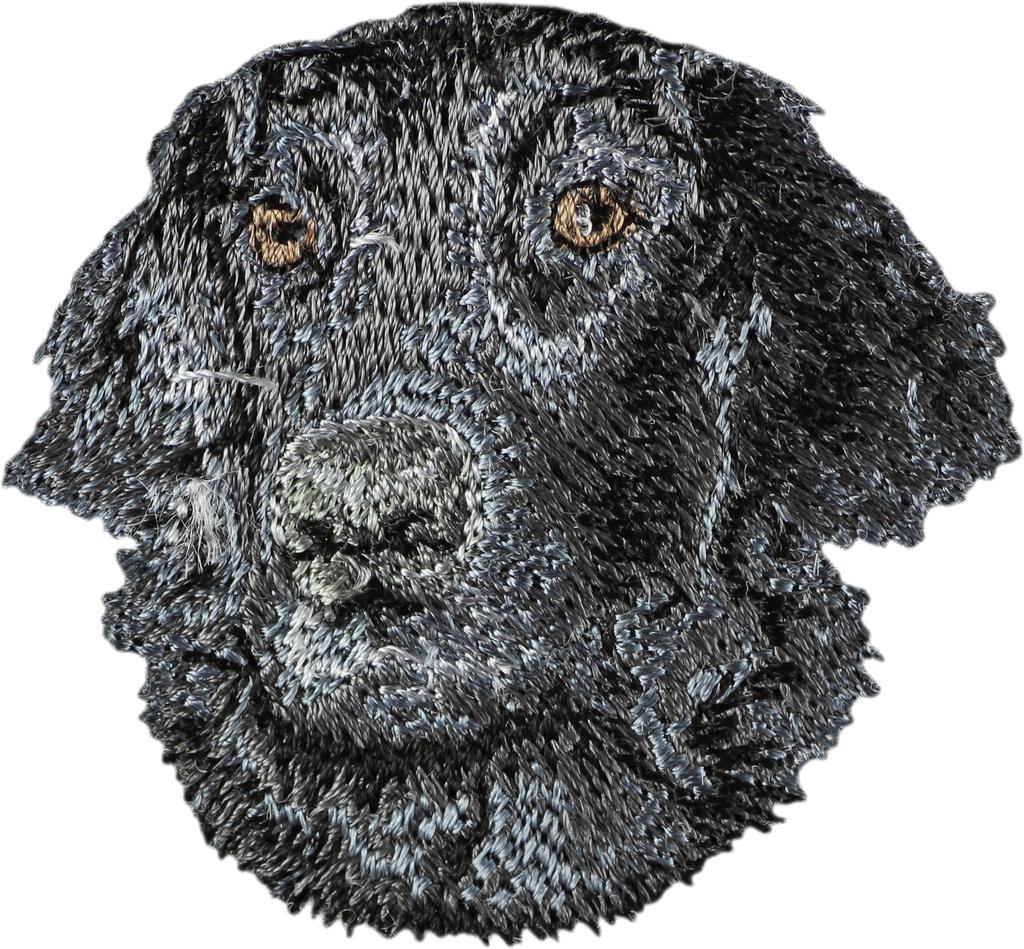 Retriever Płaskowłosy - Naszywka W Kształcie Psa, Haftowana Łatka, Unikatowa Ozdoba Do Plecaka Marki Art-Dog