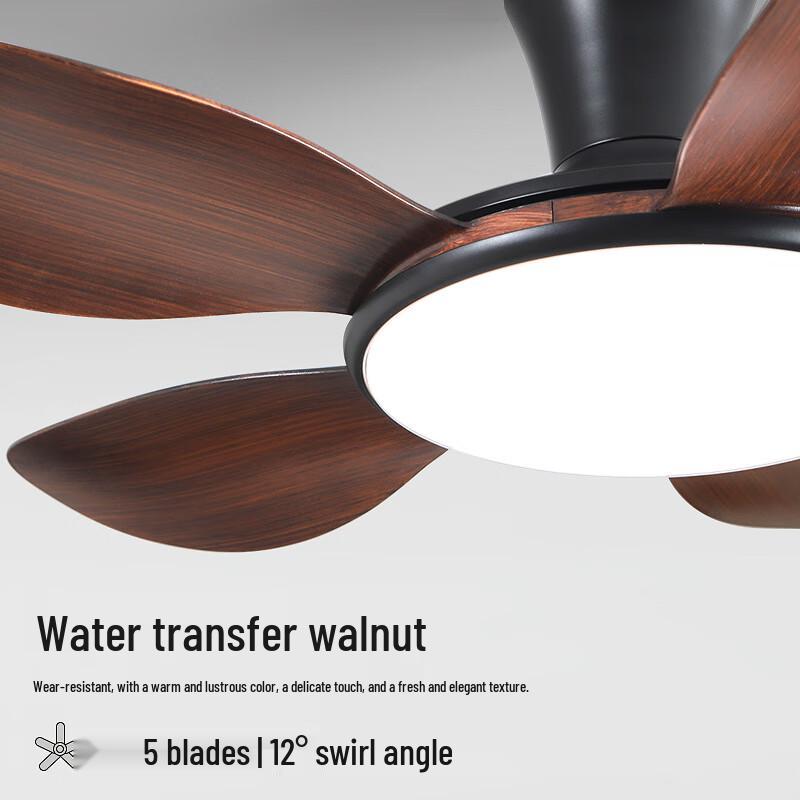 Pailide 42-inch Silent Wood Grain Ceiling Fan with Eye-Care LED Light
