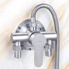 Shower Faucet Hot And Cold Water Mixer Valve Wall Mounted Triple Bathtub Faucet Stainless Steel Basin Faucets Shower Switch