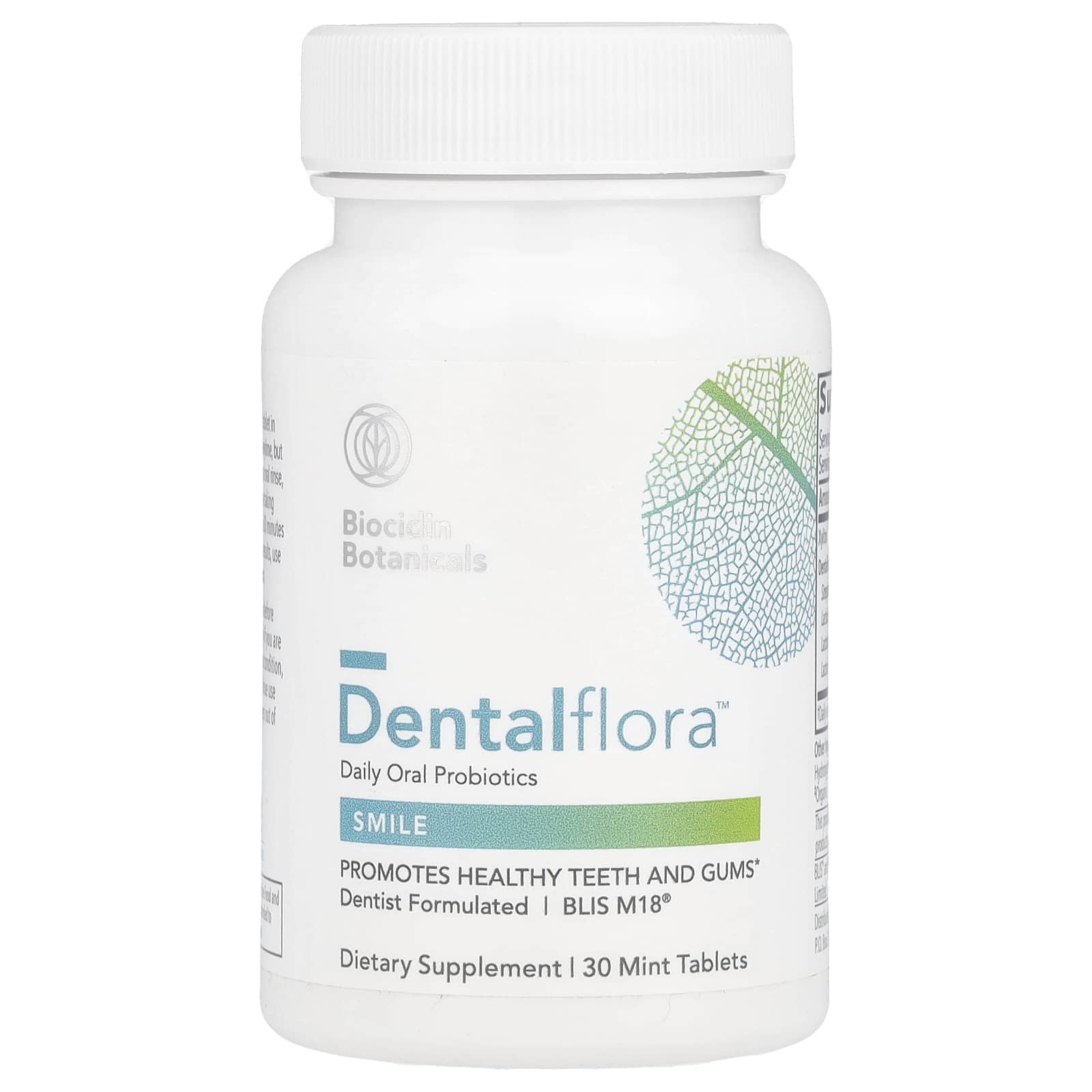 

Biocidin Botanicals, Dentalflora™, Щоденні пероральні пробіотики, 30 м ятних таблеток
