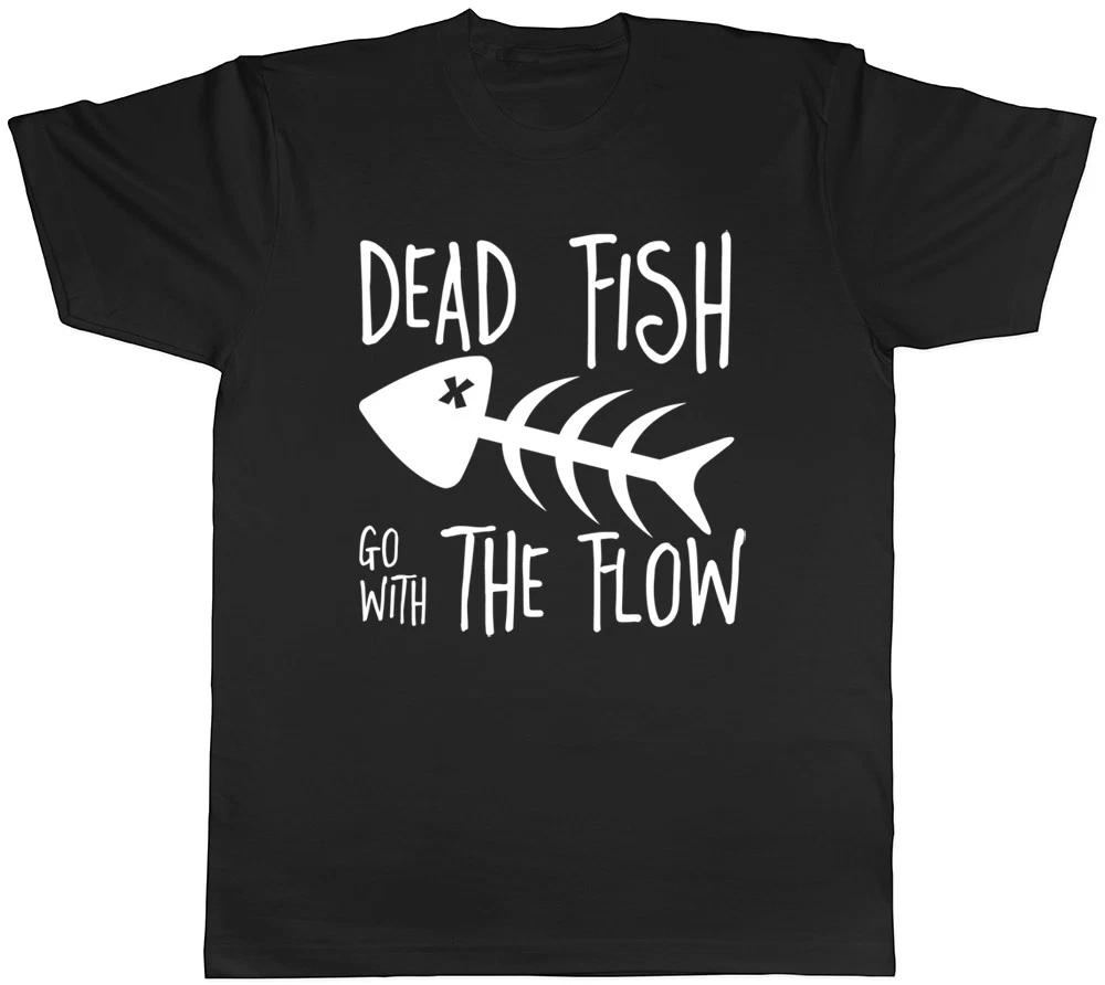 Dead Fish go with the Flow Mens Womens Ladies Unisex T-Shirt Tee L