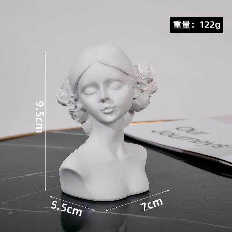 Greek Bust Statue Decoration for Home Decorative Figurines Home Office Bedroom Console Shelf Ornaments Jewelry Display Stand