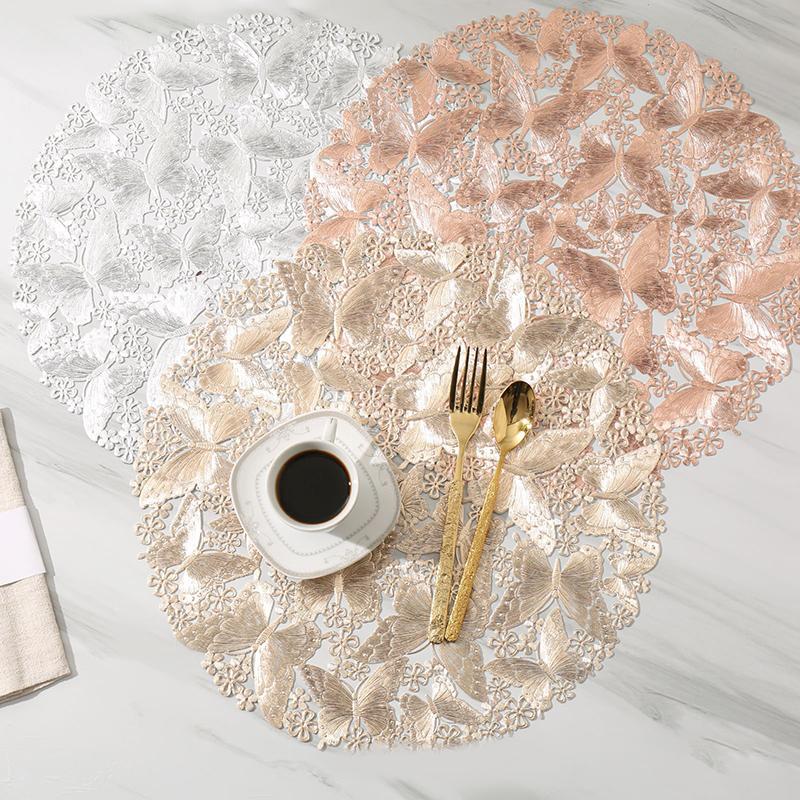 Butterfly Coaster Placemat Heat Resistant Waterproof Dining Coffee Table Cup Mat For Home Party Decoration