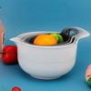 4pcs/set with Handle Salad Bowl with Pour Spout Snacks Basin Mixing Bowl Set  Vegetables