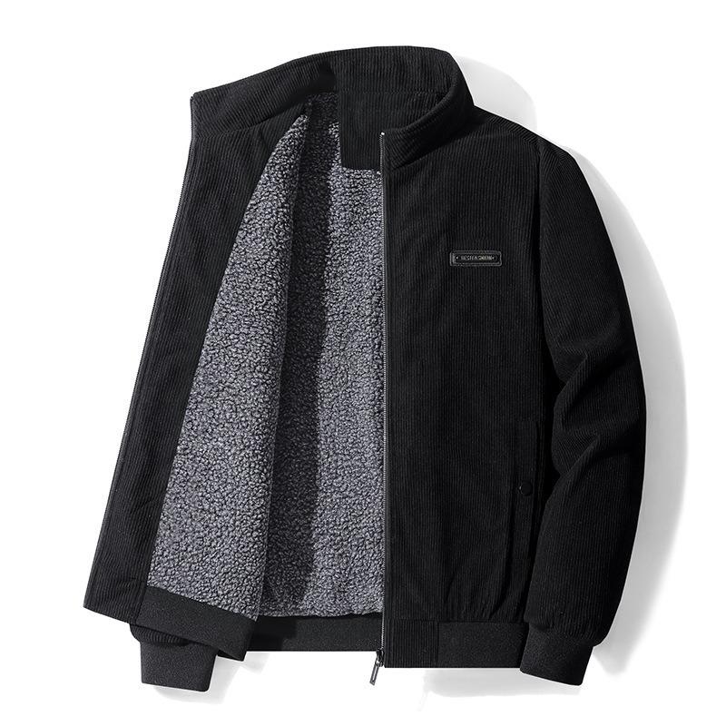 Winter New Solid Color Corduroy Cotton Clothes Thickened Lamb Wool Fleece Jacket Thermal Jacket