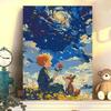 Starry Sky Little Prince DIY Digital Oil Painting - Hand-Painted Healing Art for Living Room Decor