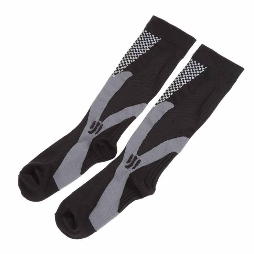Compression Cycling Socks Knee High Breathable Elastic Sports Socks for Running Hiking Athletic Activities Support and Comfort